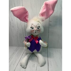 Annalee White Bunny Rabbit Easter Parade Purple Vest Flower Boy 2009